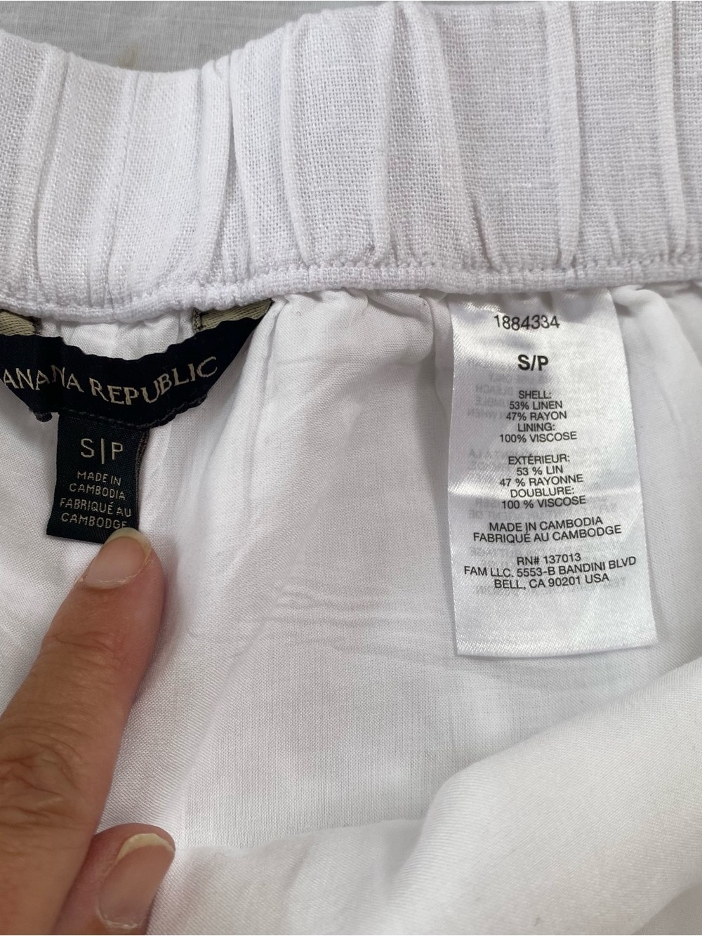 Banana Republic White Linen Blend High Rise Shorts Pull-On Size S - Picture 4 of 6